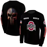 customized ohio state buckeyes punisher skull black hoodie best selling