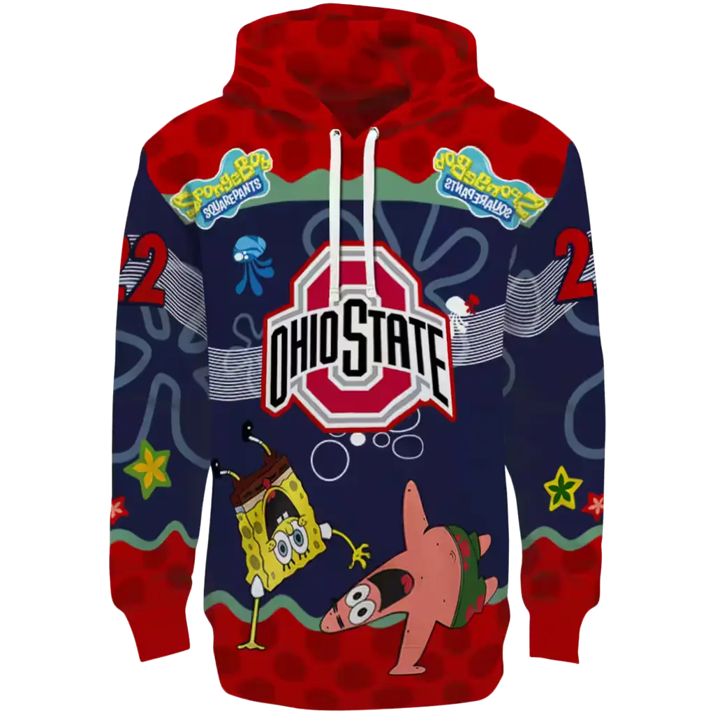 customized ohio state buckeyes spongebob patrick star scarlet navy hoodie best selling customized ohio state buckeyes spongebob patrick star scarlet navy hoodie best selling