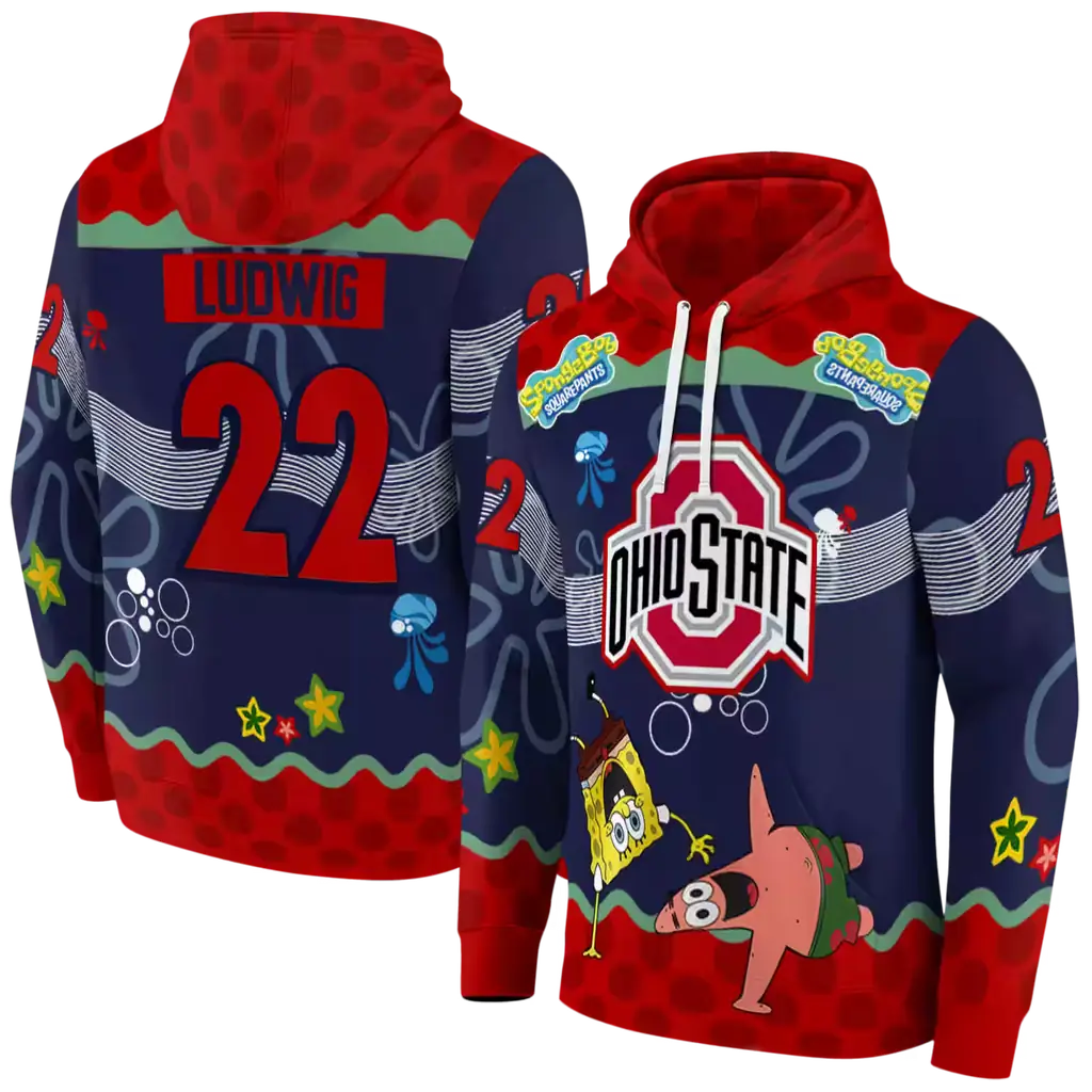 customized ohio state buckeyes spongebob patrick star scarlet navy hoodie fashion forward customized ohio state buckeyes spongebob patrick star scarlet navy hoodie fashion forward
