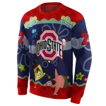 customized ohio state buckeyes spongebob patrick star scarlet navy hoodie best selling