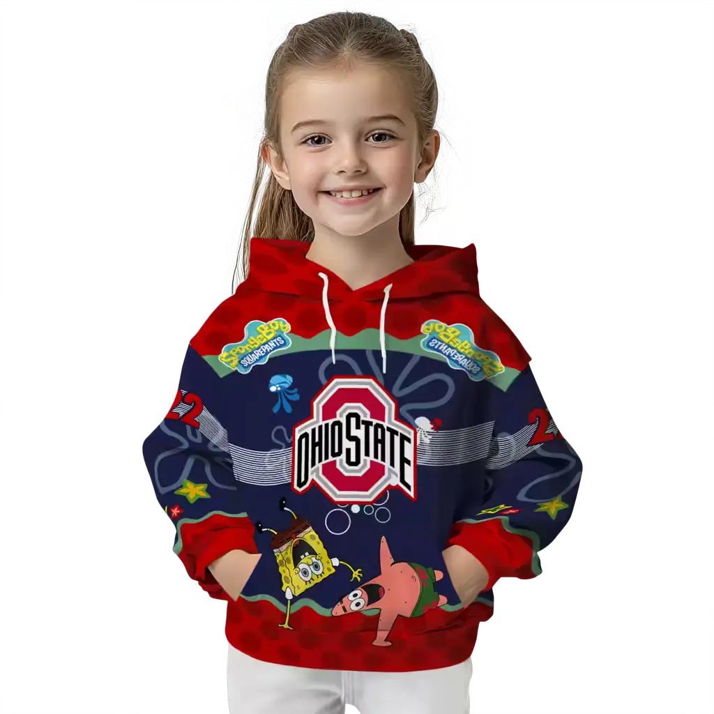 customized ohio state buckeyes spongebob patrick star scarlet navy hoodie top rated customized ohio state buckeyes spongebob patrick star scarlet navy hoodie top rated