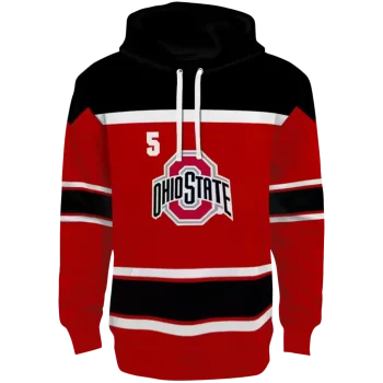 customized ohio state buckeyes striped pattern scarlet hoodie best selling