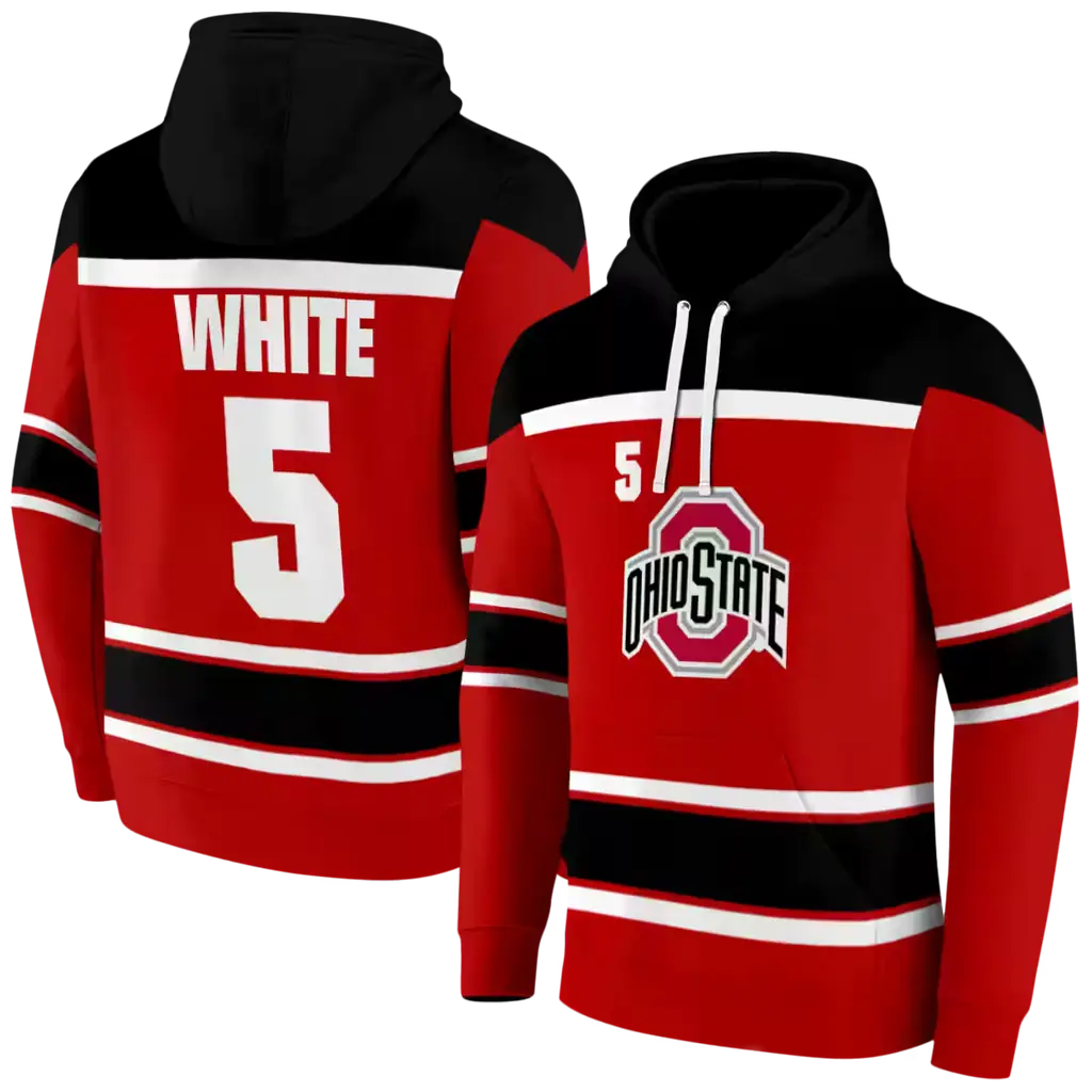 customized ohio state buckeyes striped pattern scarlet hoodie fashion forward customized ohio state buckeyes striped pattern scarlet hoodie fashion forward