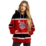customized ohio state buckeyes striped pattern scarlet hoodie best selling