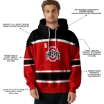 customized ohio state buckeyes striped pattern scarlet hoodie best selling