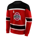 customized ohio state buckeyes striped pattern scarlet hoodie best selling