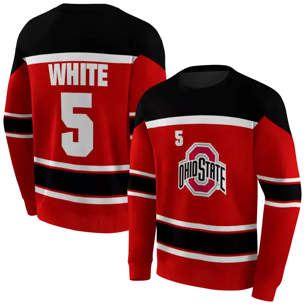 customized ohio state buckeyes striped pattern scarlet hoodie premium grade customized ohio state buckeyes striped pattern scarlet hoodie premium grade