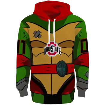 customized ohio state buckeyes superhero armor scarlet green hoodie best selling