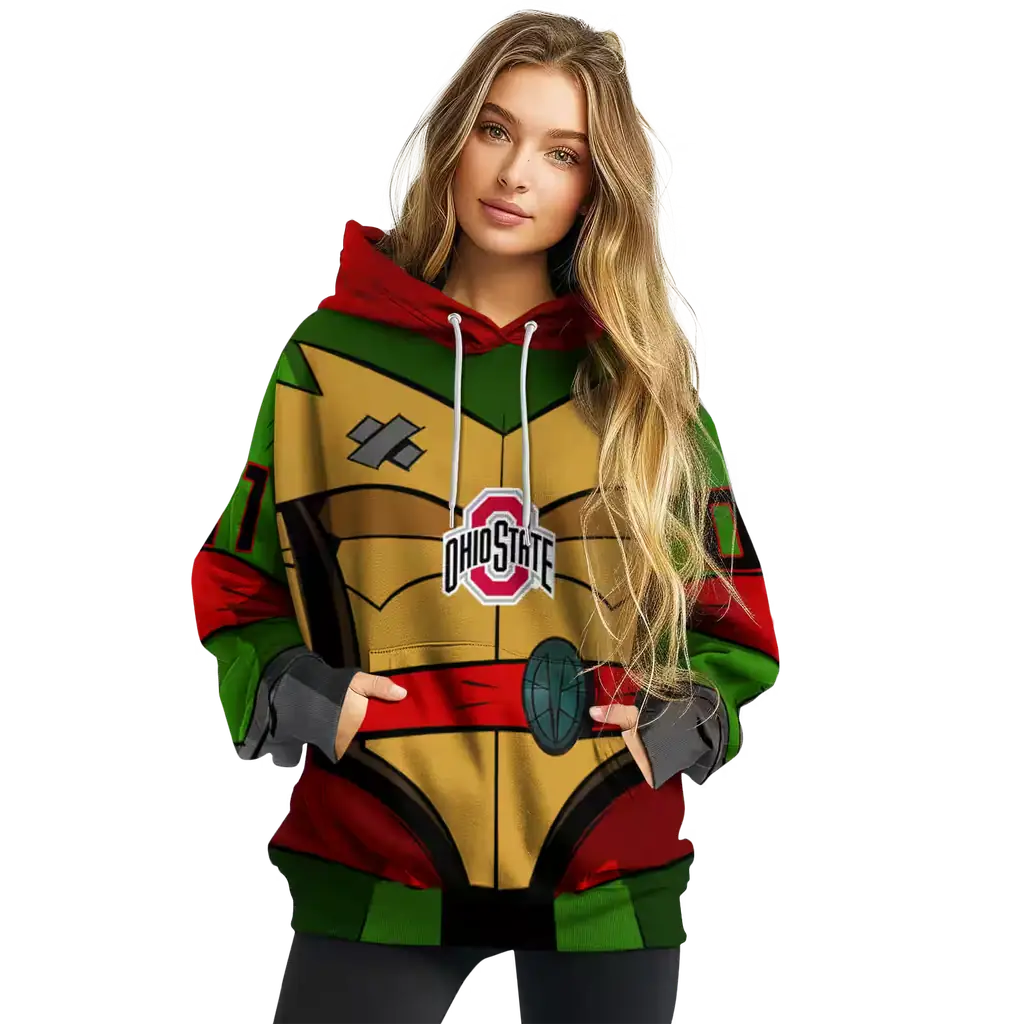customized ohio state buckeyes superhero armor scarlet green hoodie high quality customized ohio state buckeyes superhero armor scarlet green hoodie high quality