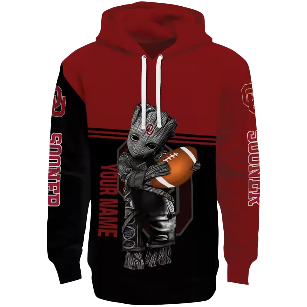 customized oklahoma sooners baby groot crimson black hoodie best selling customized oklahoma sooners baby groot crimson black hoodie best selling