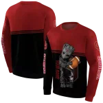 customized oklahoma sooners baby groot crimson black hoodie best selling