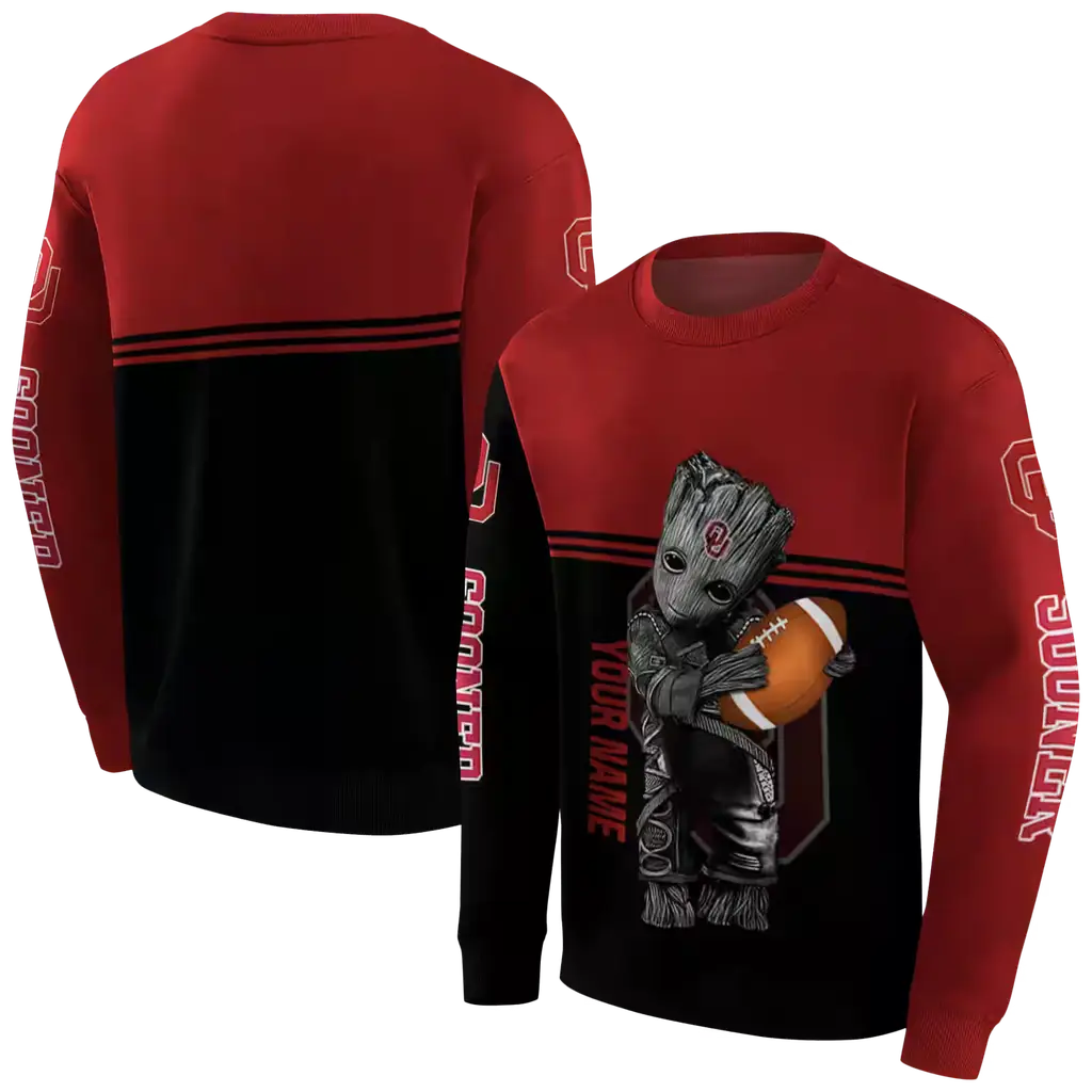 customized oklahoma sooners baby groot crimson black hoodie premium grade customized oklahoma sooners baby groot crimson black hoodie premium grade