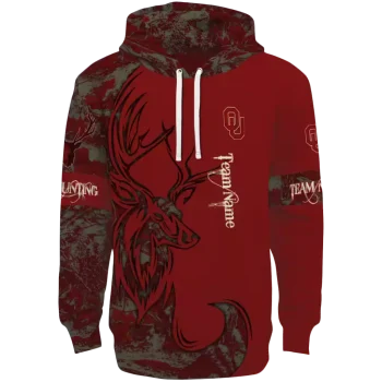 customized oklahoma sooners deer silhouette crimson hoodie best selling