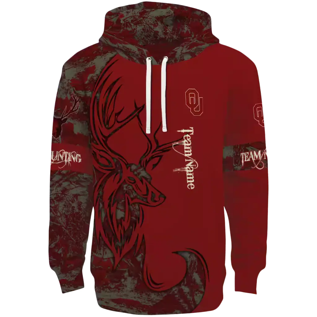 customized oklahoma sooners deer silhouette crimson hoodie best selling customized oklahoma sooners deer silhouette crimson hoodie best selling