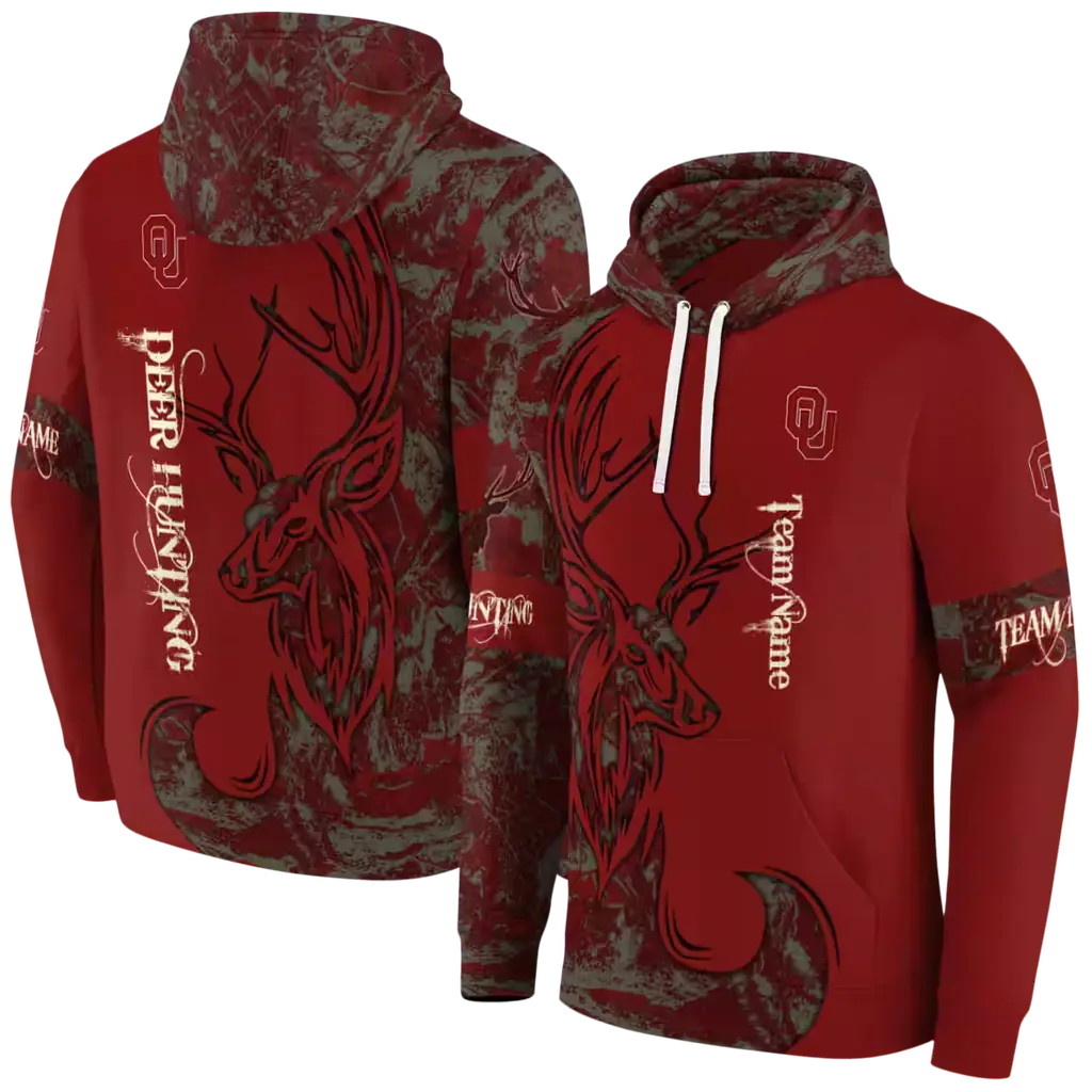 customized oklahoma sooners deer silhouette crimson hoodie fashion forward customized oklahoma sooners deer silhouette crimson hoodie fashion forward