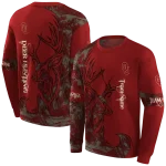 customized oklahoma sooners deer silhouette crimson hoodie best selling