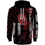 customized oklahoma sooners distressed flag crimson black hoodie best selling