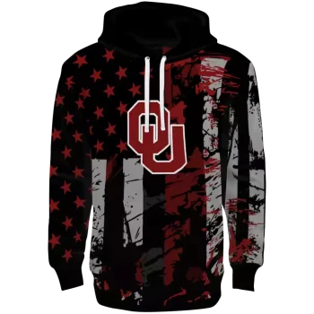 customized oklahoma sooners distressed flag crimson black hoodie best selling