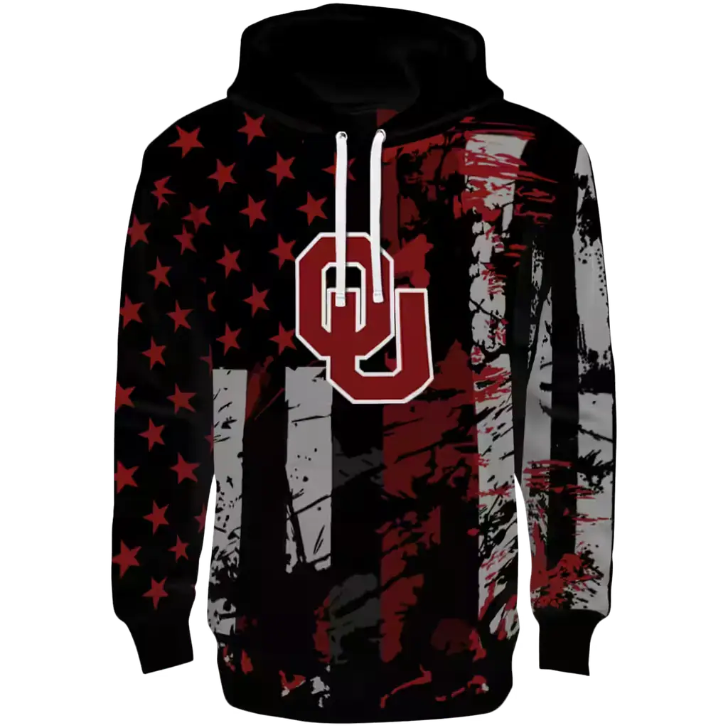 customized oklahoma sooners distressed flag crimson black hoodie best selling customized oklahoma sooners distressed flag crimson black hoodie best selling