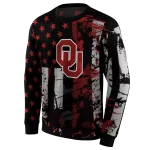 customized oklahoma sooners distressed flag crimson black hoodie best selling