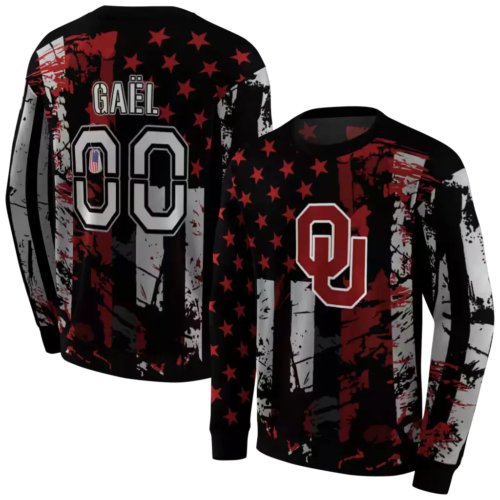 customized oklahoma sooners distressed flag crimson black hoodie premium grade customized oklahoma sooners distressed flag crimson black hoodie premium grade
