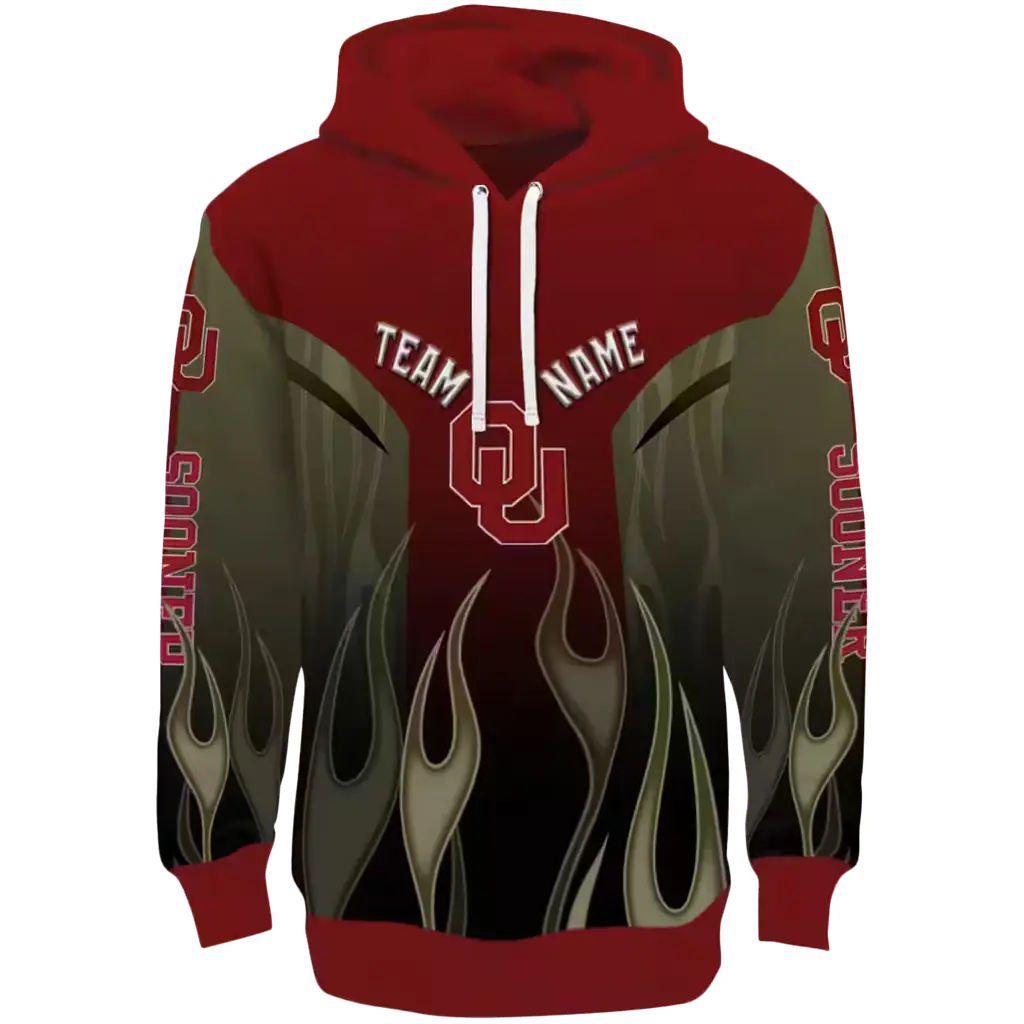 customized oklahoma sooners flame design crimson hoodie best selling customized oklahoma sooners flame design crimson hoodie best selling