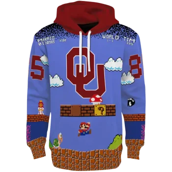 customized oklahoma sooners mario blue black hoodie best selling