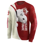 customized oklahoma sooners peeking snoopy crimson hoodie best selling