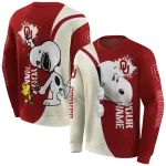 customized oklahoma sooners peeking snoopy crimson hoodie best selling