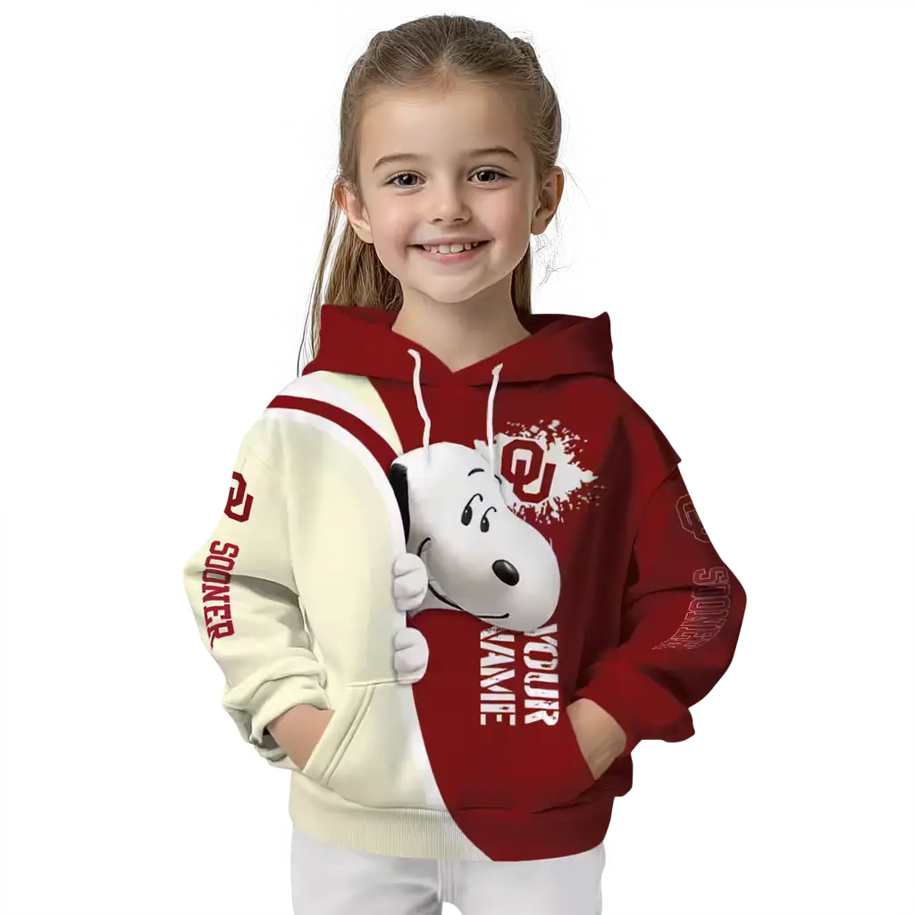 customized oklahoma sooners peeking snoopy crimson hoodie top rated customized oklahoma sooners peeking snoopy crimson hoodie top rated