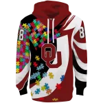 customized oklahoma sooners puzzle pieces crimson hoodie best selling