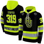 customized oklahoma sooners safety motif black neon green hoodie best selling