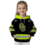 customized oklahoma sooners safety motif black neon green hoodie best selling