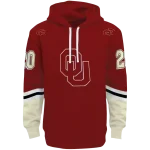 customized oklahoma sooners striped sleeves crimson hoodie best selling