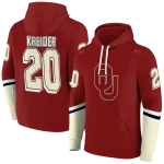 customized oklahoma sooners striped sleeves crimson hoodie best selling
