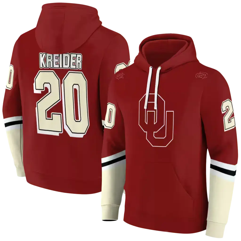 customized oklahoma sooners striped sleeves crimson hoodie fashion forward customized oklahoma sooners striped sleeves crimson hoodie fashion forward