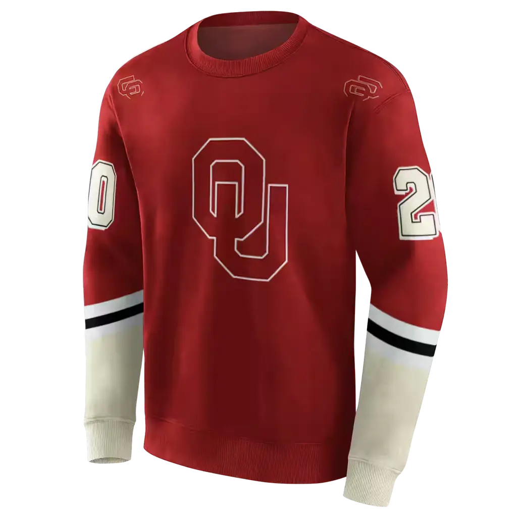 customized oklahoma sooners striped sleeves crimson hoodie new arrival customized oklahoma sooners striped sleeves crimson hoodie new arrival
