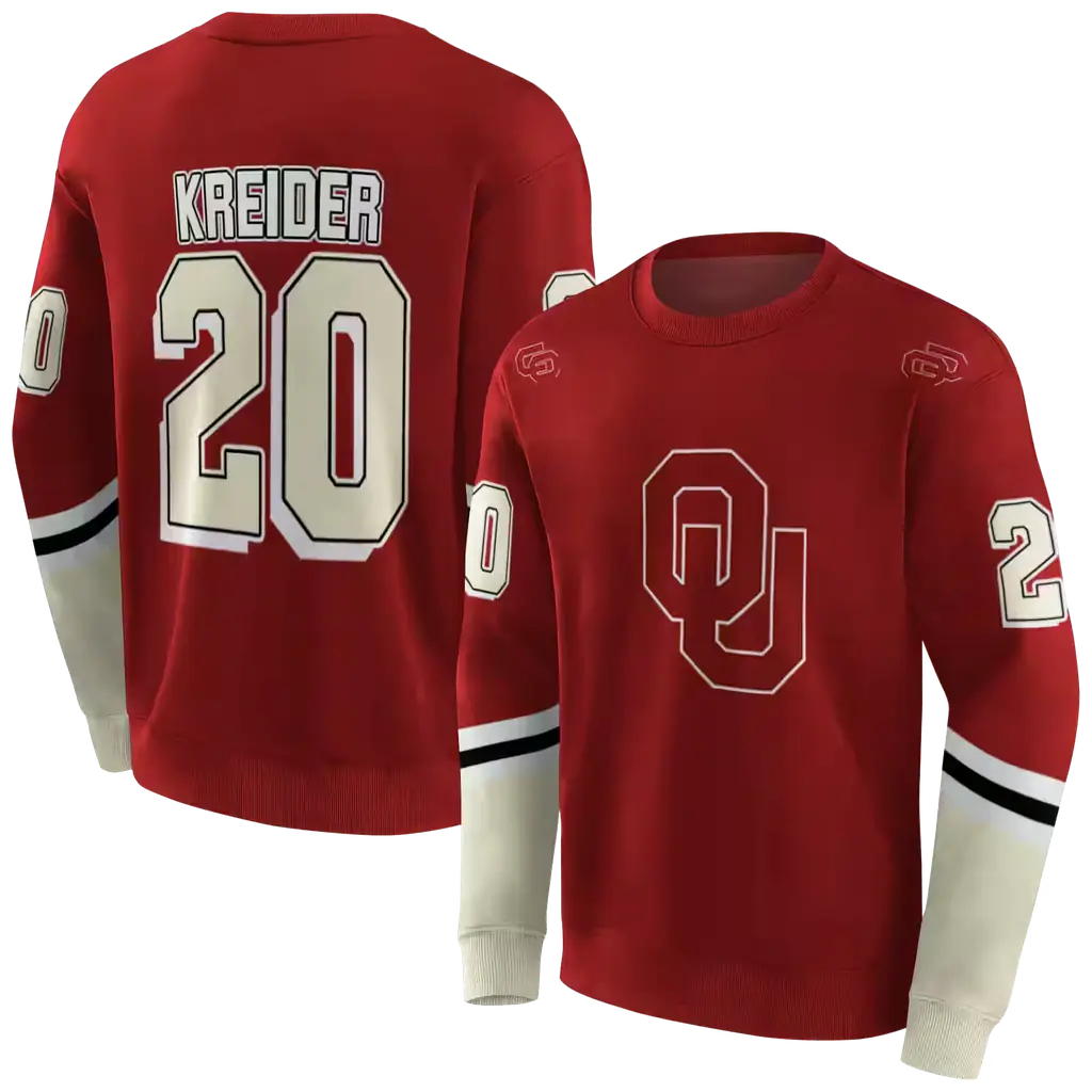 customized oklahoma sooners striped sleeves crimson hoodie premium grade customized oklahoma sooners striped sleeves crimson hoodie premium grade