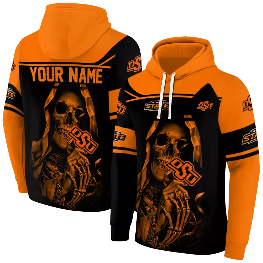 customized oklahoma state cowboys grim reaper orange black hoodie fashion forward customized oklahoma state cowboys grim reaper orange black hoodie fashion forward