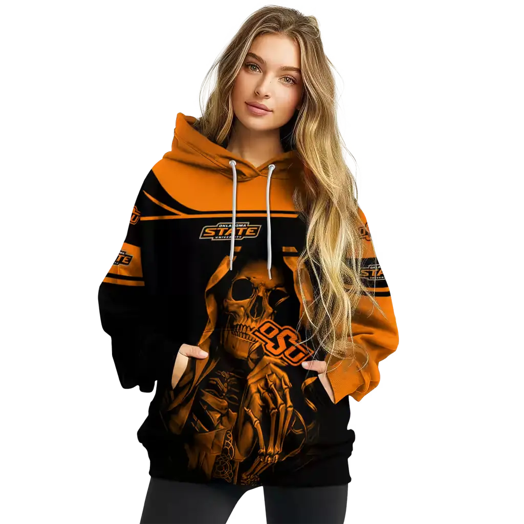 customized oklahoma state cowboys grim reaper orange black hoodie high quality customized oklahoma state cowboys grim reaper orange black hoodie high quality