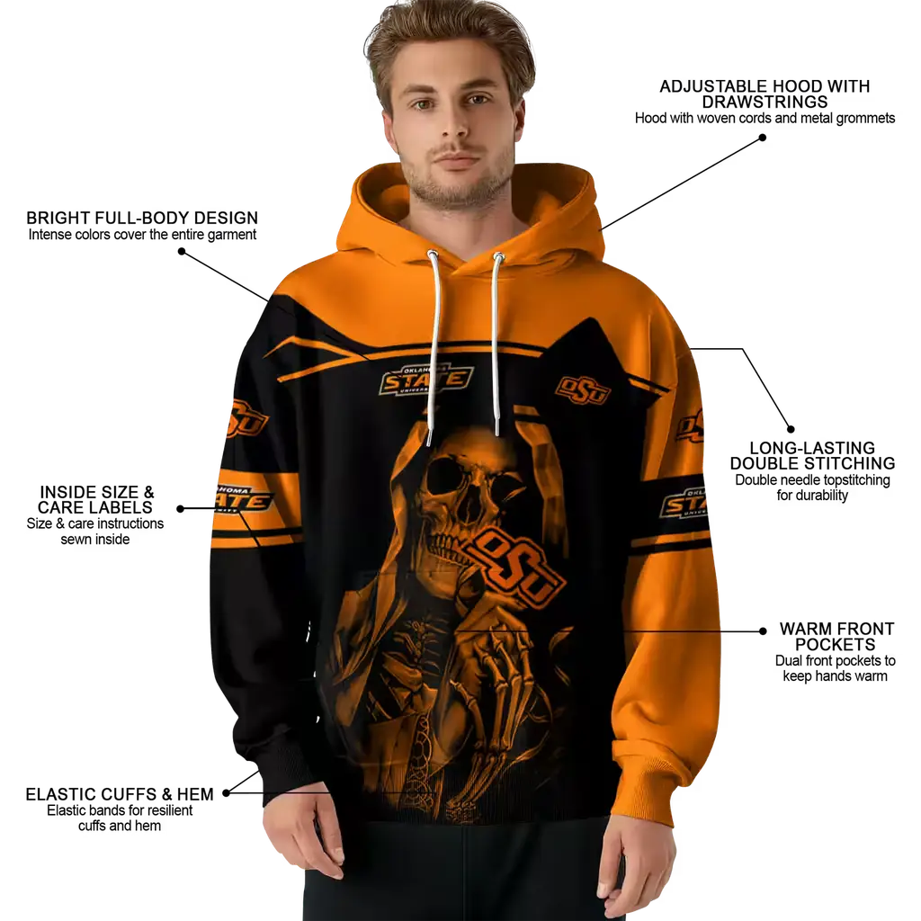 customized oklahoma state cowboys grim reaper orange black hoodie latest model customized oklahoma state cowboys grim reaper orange black hoodie latest model