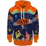customized oklahoma state cowboys spongebob patrick star orange navy hoodie best selling