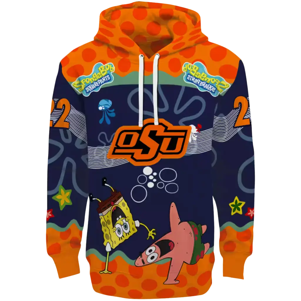 customized oklahoma state cowboys spongebob patrick star orange navy hoodie best selling customized oklahoma state cowboys spongebob patrick star orange navy hoodie best selling