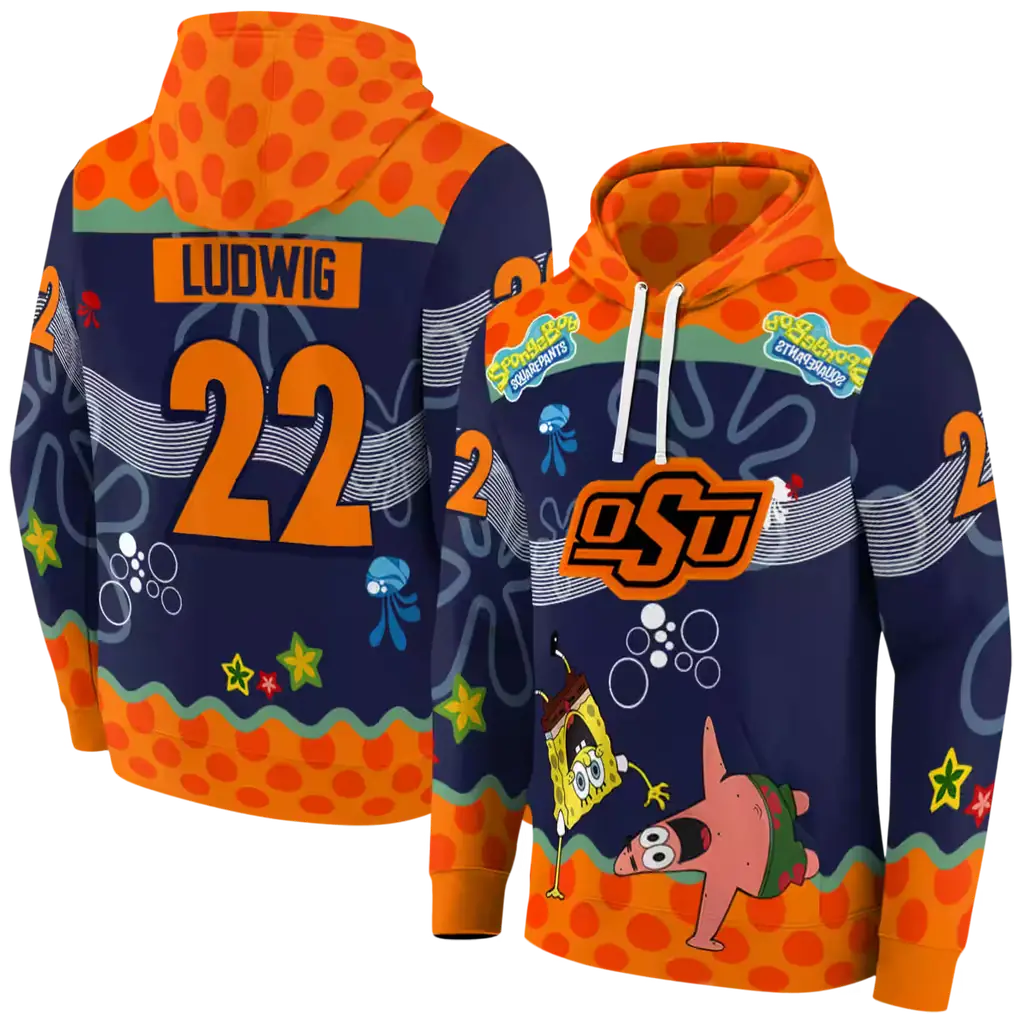 customized oklahoma state cowboys spongebob patrick star orange navy hoodie fashion forward customized oklahoma state cowboys spongebob patrick star orange navy hoodie fashion forward