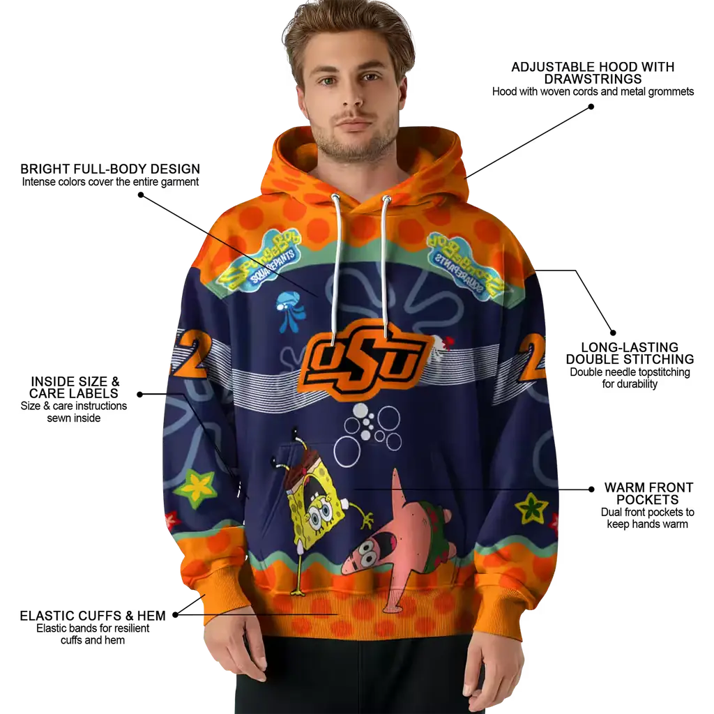 customized oklahoma state cowboys spongebob patrick star orange navy hoodie latest model customized oklahoma state cowboys spongebob patrick star orange navy hoodie latest model