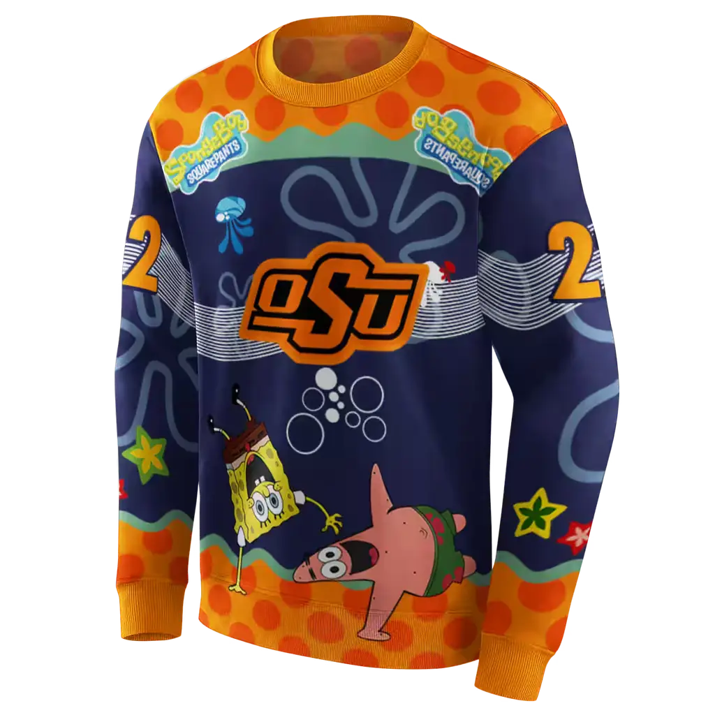 customized oklahoma state cowboys spongebob patrick star orange navy hoodie new arrival customized oklahoma state cowboys spongebob patrick star orange navy hoodie new arrival