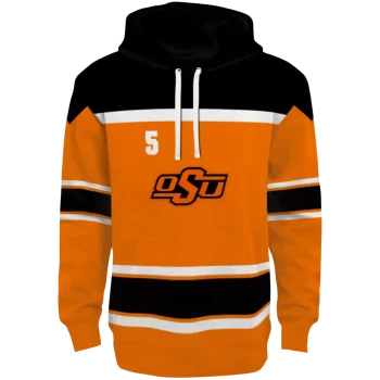 customized oklahoma state cowboys striped pattern orange hoodie best selling