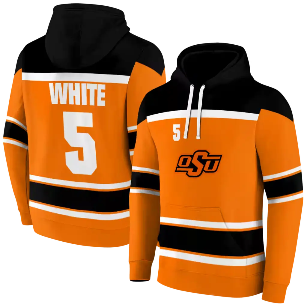 customized oklahoma state cowboys striped pattern orange hoodie fashion forward customized oklahoma state cowboys striped pattern orange hoodie fashion forward