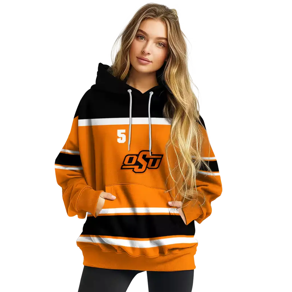 customized oklahoma state cowboys striped pattern orange hoodie high quality customized oklahoma state cowboys striped pattern orange hoodie high quality