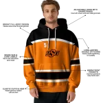 customized oklahoma state cowboys striped pattern orange hoodie best selling